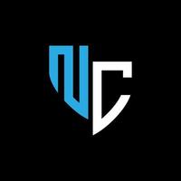 NC abstract monogram logo design on black background. NC creative initials letter logo concept. vector