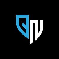 QN abstract monogram logo design on black background. QN creative initials letter logo concept. vector