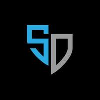 SO abstract monogram logo design on black background. SO creative initials letter logo concept. vector
