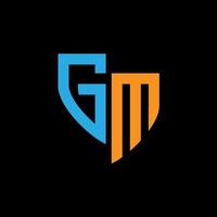 GM abstract monogram logo design on black background. GM creative initials letter logo concept. vector