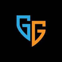 gg resumen monograma logo diseño en negro antecedentes. gg creativo iniciales letra logo concepto. vector