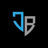 JB abstract monogram logo design on black background. JB creative initials letter logo concept.JB abstract monogram logo design on black background. JB creative initials letter logo concept. vector