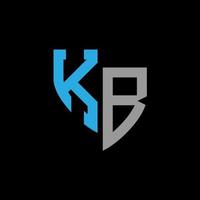 KB abstract monogram logo design on black background. KB creative initials letter logo concept.KB abstract monogram logo design on black background. KB creative initials letter logo concept. vector