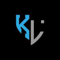 KL abstract monogram logo design on black background. KL creative initials letter logo concept. vector