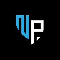 NP abstract monogram logo design on black background. NP creative initials letter logo concept. vector