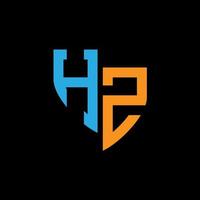 HZ abstract monogram logo design on black background. HZ creative initials letter logo concept. vector
