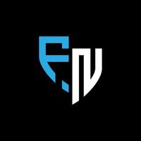 FN abstract monogram logo design on black background. FN creative initials letter logo concept. vector