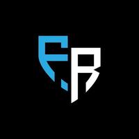 FR abstract monogram logo design on black background. FR creative initials letter logo concept. vector