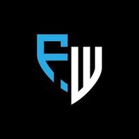 fw resumen monograma logo diseño en negro antecedentes. fw creativo iniciales letra logo concepto. vector