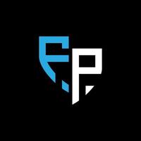 FP abstract monogram logo design on black background. FP creative initials letter logo concept. vector