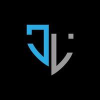 JL abstract monogram logo design on black background. JL creative initials letter logo concept. vector