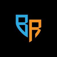 BR abstract monogram logo design on black background. BR creative initials letter logo concept. vector