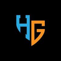 HG abstract monogram logo design on black background. HG creative initials letter logo concept. vector