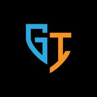 GI abstract monogram logo design on black background. GI creative initials letter logo concept. vector