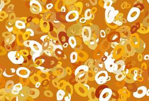 Light Yellow, Orange vector background with bubbles.