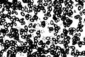 Black and white vector background with bubbles.