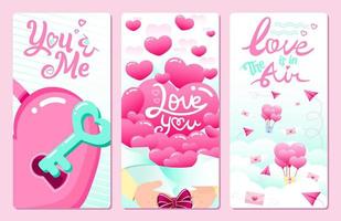 romantic love valentines day label tag card vector