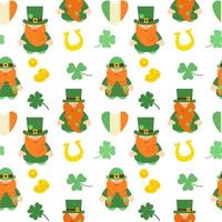 Seamless pattern with leprechauns for St. Patricks day. For background, textile, wrapper vector