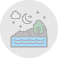 Night Landscape Vector Icon Design