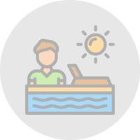 Sunbathing Vector Icon Design