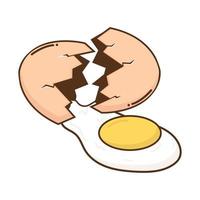 Broken egg shell with yolk vector