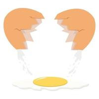 Broken egg shell vector  with yolk vector