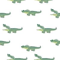 Cute crocodile  animals seamless pattern background vector