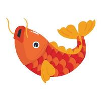 Cute Japanese Koi Fish doodle vector