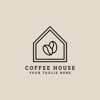 coffee house shop with line art style logo vector icon design. business symbol template illustration