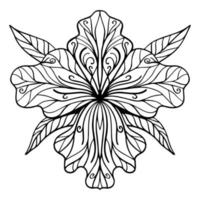 Abstract flower. Vector silhouette elegant flower isolated on white background