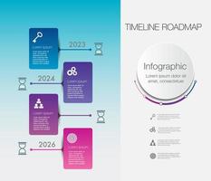 Infographic template for business 4 Steps processes  modern Timeline chart with table, and presentation business can be used for Business concept vector