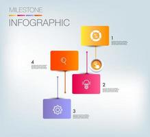 Infographic template for business 4 Steps processes  modern Timeline chart with table, and presentation business can be used for Business concept vector