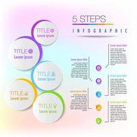 5 steps infographic for business presentation, infographic outlines the steps of the management process can be a useful tool for organizations to visualize vector