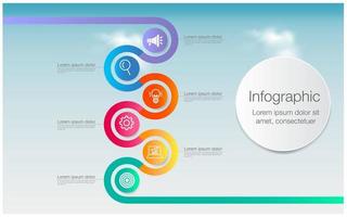 infografía 6 6 paso la carretera mapa para negocio gráfico a presente datos, progreso, dirección, limpiar diseño vector