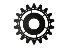 Big black gear. teamwork, partnership and integration concept. 3d rendering png