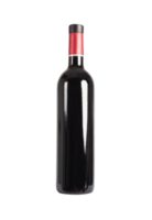 Image of glass red wine bottle without label png