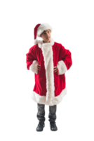 ung man med santa claus kostym redo för jul png