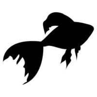 Silhouette of goldfish vector