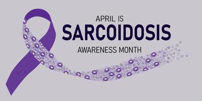 Sarcoidosis ribbon with flowers vector
