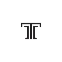 columna y letra t logo o icono diseño vector