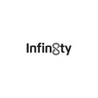 Infinity, Number 8 and Arrow logo or wordmark design vector