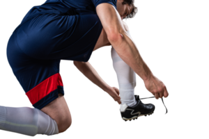 Soccer  player play with soccerball during a football match png