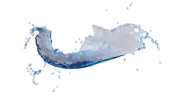 Image of a transparent water splash. 3d rendering png