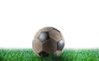 Football playing field with soccerball and green grass png