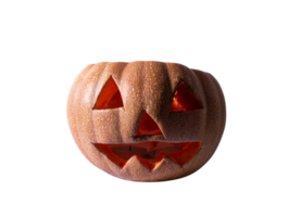 geschnitzt Kürbis mit unheimlich Ausdruck Halloween Symbol png