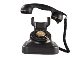 Isolated old fixed phone with retro style png