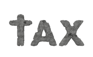 Tax stone. onerous compensation to be paid to public entities concept. 3d rendering png