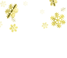 Transparent png composition of golden christmas snowflakes