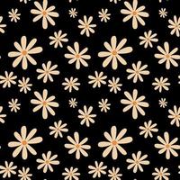 white flower pattern. white floral pattern on black background. vector