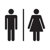 masculino y hembra baño firmar icono, Area de aseo firmar icono aislado. vector
